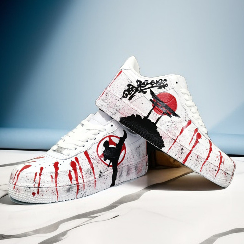man- custom- shoes- nike- air- force- sneakers- white- black- art- karate  5.jpg