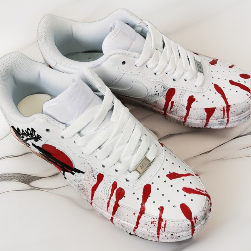 man- custom- shoes- nike- air- force- sneakers- white- black- art- karate  6.jpg