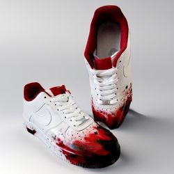 Viva Magenta art custom shoes air force, luxury gift, white, black, leather customization sneakers, personalized art
