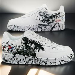 custom shoes air force 1, man, luxury, sexy, gift, white, black, casual sneakers, cuba, personalized gift, BBC 1 AF1