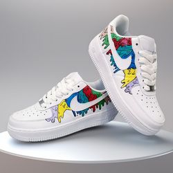 rainbow men custom shoes air force, luxury, customization sneakers, sexy, gift, white, black, shoes, gift, designer art