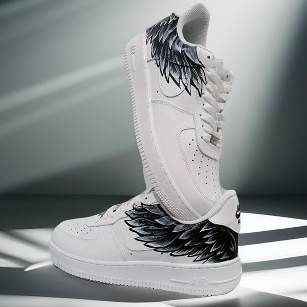 men- custom- shoes- nike- air- force- sneakers- white- black- art- wings 3.jpg