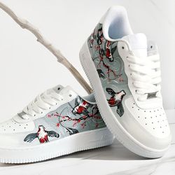 custom shoes, fish, sneakers air force 1, luxury, sexy, white, black, customization shoes, personalized gift, BBC 1 AF1