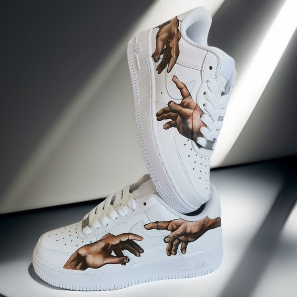 man- custom- shoes- nike- air- force- sneakers- white- black- art- Michelangelo  4.jpg