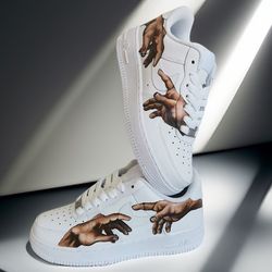 Michelangelo custom shoes air force 1, luxury, sexy, gift, white black, casual fashion sneaker, personalized gift, BBC 1