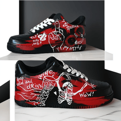 man custom shoes air force 1, luxury, sexy, gift, white black red, customization sneaker, personalized gifts, BBC 1, AF1
