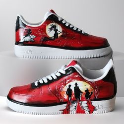 man custom shoes air force, luxury gift, white black, customization casual sneakers Bulgakov art, personalized gift, AF1