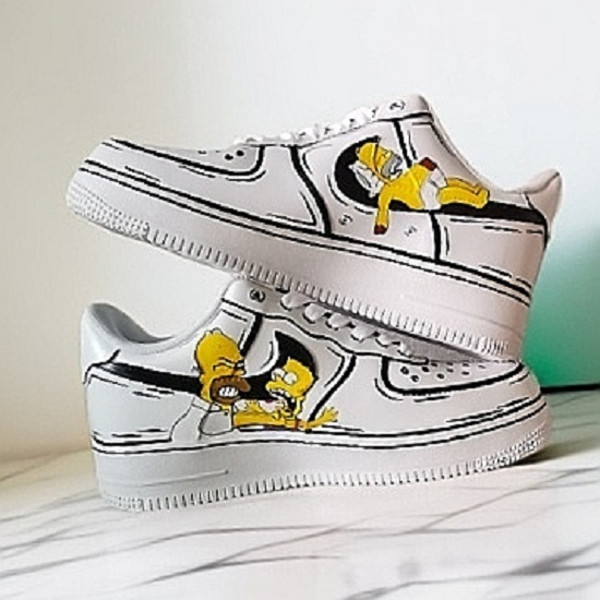 custom -shoes - man- sneakers- nike air force- handpainted- wearable- art- Simpsons 13.jpg