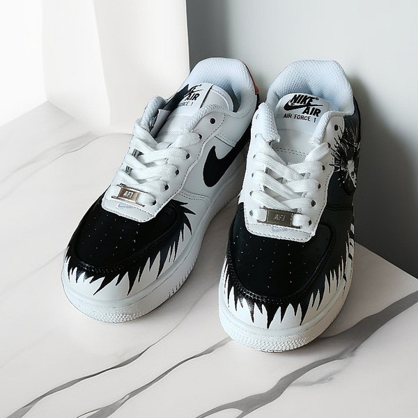custom -shoes - white- sneakers- nike air force- handpainted- wearable- art- rock 7.jpg
