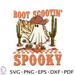 Boot Scootin Spooky Cowboy Ghost SVG Graphic Design File