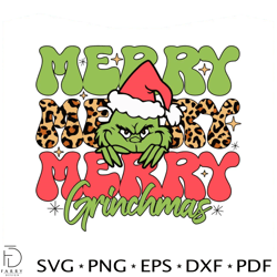 Cute Merry Grinchmas Santa Hat SVG Digital Cricut File