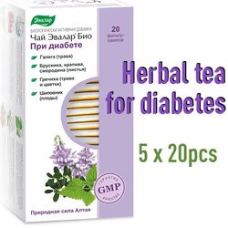 Herbal tea for diabetes by Evalar 5 x 20 filter bags