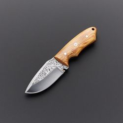 Handmade Engraved Stainless Steel Skinner Knife