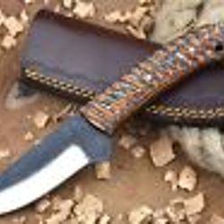 custom handmade carbon steel hunting skinner knife wood handle gift for him groomsmen gift wedding anniversary gift