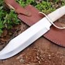 custom handmade D2 steel hunting bowie dagger knife bone handle gift for him groomsmen gift wedding anniversary