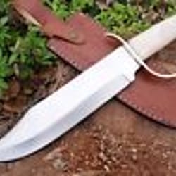 custom handmade d2 steel hunting bowie dagger knife bone handle gift for him groomsmen gift wedding anniversary