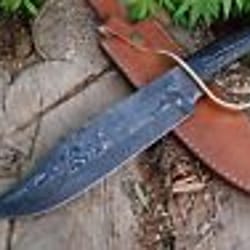 custom handmade damascus steel hunting bowie knife resin wood handle gift for him groomsmen gift wedding anniversary