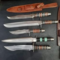 custom handmade Damascus steel hunting seax knife brass handle gift for him groomsmen gift wedding anniversary gift