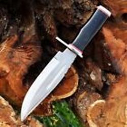 custom handmade D2 steel hunting bowie knife black micarta handle gift for him groomsmen gift wedding anniversary