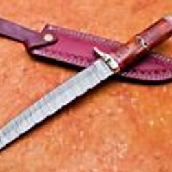 custom handmade Damascus steel bowie hunting  knife pakka wood handle gift for him groomsmen gift wedding anniversary