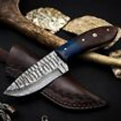 custom handmade Damascus steel hunting survival knife wood handle gift for him groomsmen gift wedding anniversary