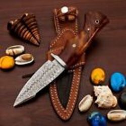 custom handmade Damascus steel bowie hunting knife rosewood handle gift for him groomsmen gift wedding anniversary