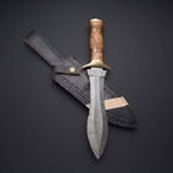 custom handmade Damascus steel dagger hunting knife olive wood handle gift for him groomsmen gift wedding anniversary
