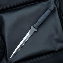 sck-06 custom hand made 3v steel hunting knife with g10 handle with pure leather sheath