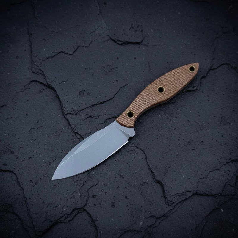 SCK08 CUSTOM HAND MADE 3V STEEL HUNTING KNIFE WITH G10 HANDLE WITH PURE LEATHER SHEATH 0