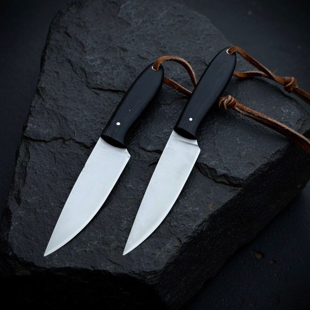 SCK14 CUSTOM HAND MADE 3V STEEL SKINNER KNIFE WITH G10 HANDLE WITH PURE LEATHER SHEATH 0