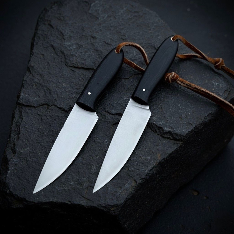 SCK14 CUSTOM HAND MADE 3V STEEL SKINNER KNIFE WITH G10 HANDLE WITH PURE LEATHER SHEATH 0