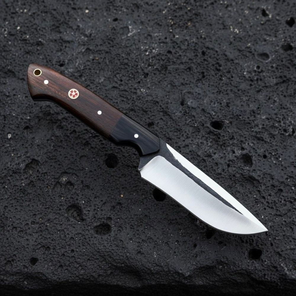 SCK20 CUSTOM HAND MADE 3V STEEL SKINNER KNIFE WITH ROSE WOOD HANDLE WITH PURE LEATHER SHEATH 0