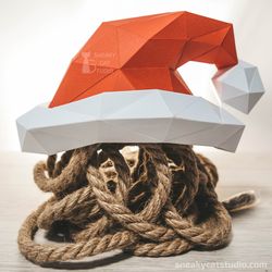 Christmas hat for Among Us- 3D Papercraft template Digital pattern for print, cut and assemble (pdf, svg*, dxf*)