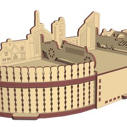 layout for laser cutting organizer for a table with retro cars cdr dxf cnc models laser drawing sketch