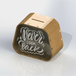 layout for laser cutting piggy bank in the shape of a trapezoid cdr dxf cnc models laser drawing sketch