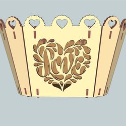 layout for laser cutting the flower basket is under 4 mm cdr dxf cnc models laser drawing sketch