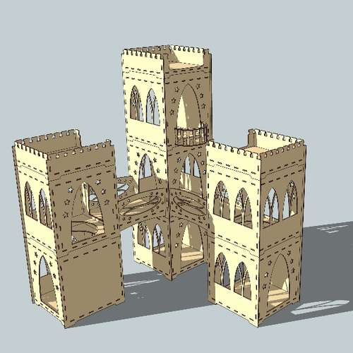 Layout for laser cutting Modular complex for cats CDR DXF CNC models Laser drawing sketch