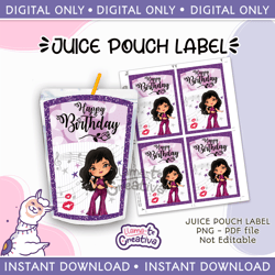Mexican singer juice pouch bag label, Capri sun, Instant Download, not editable