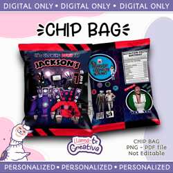 Add personalization Skibidi Toilet Chip Bag, Personalized, Not editable