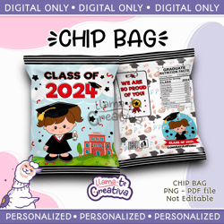 Graduation Chip Bag, Class of 2024, Instant Download