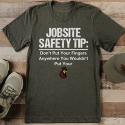 jobsite safety tip don't put your fingers tee
