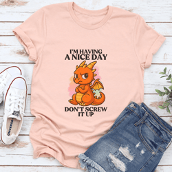 i’m having a nice day don't screw it up tee