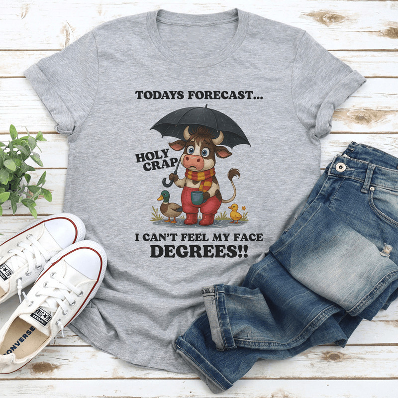 Todays Forecast Holy Crap I Cant Feel My Face Degrees Tee 0