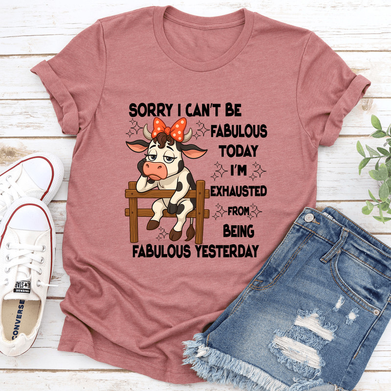 Sorry I Cant Be Fabulous Today Tee 3