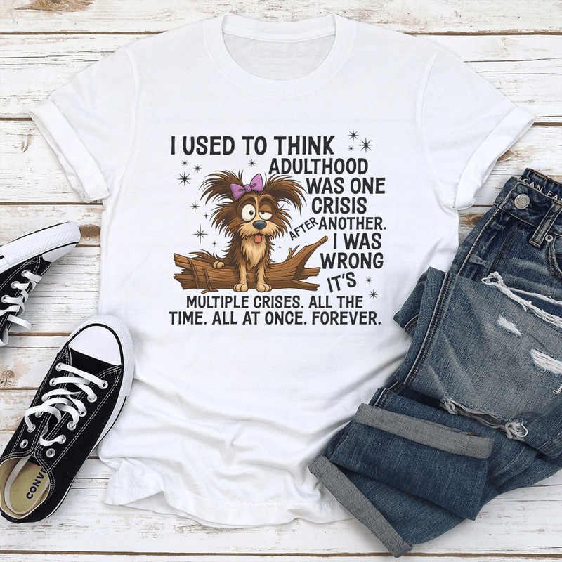 I Used To Think Adulthood Was One Crisis After Another Tee 1