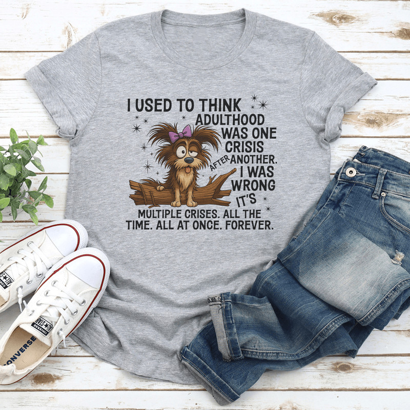 I Used To Think Adulthood Was One Crisis After Another Tee 2
