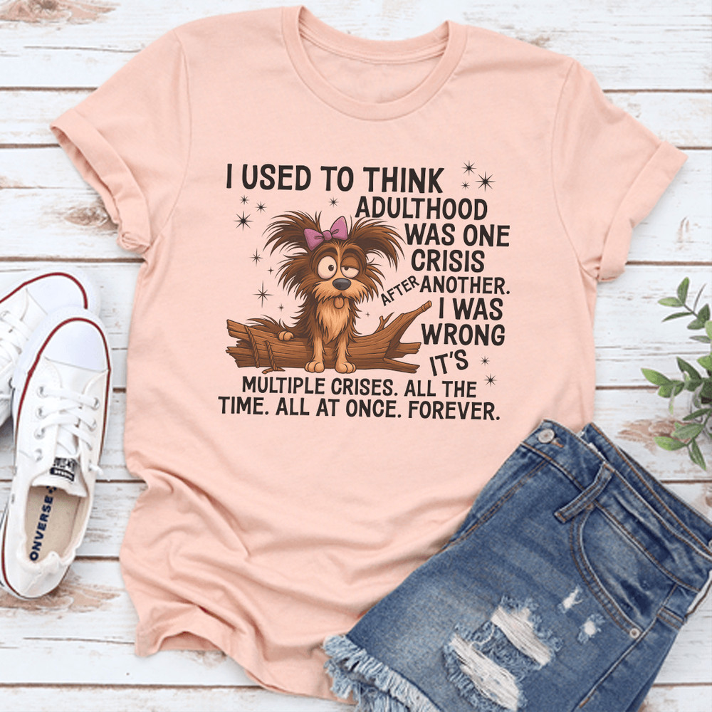I Used To Think Adulthood Was One Crisis After Another Tee 0