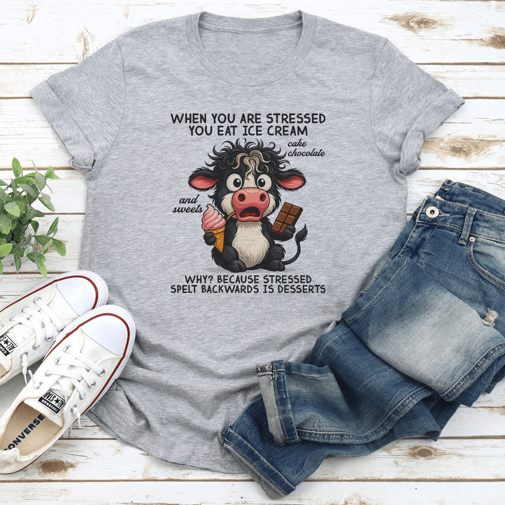 When You Are Stressed You Eat Ice cream Cake Chocolate Tee