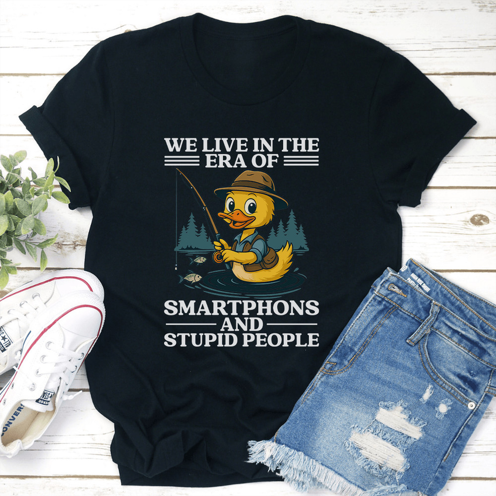 We Live In The Era Of Smartphones Tee 0