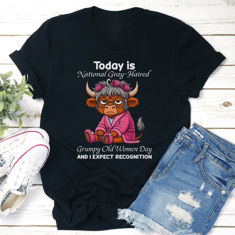 Today Is National Gray Haired Grumpy Old Women Day Tee 1